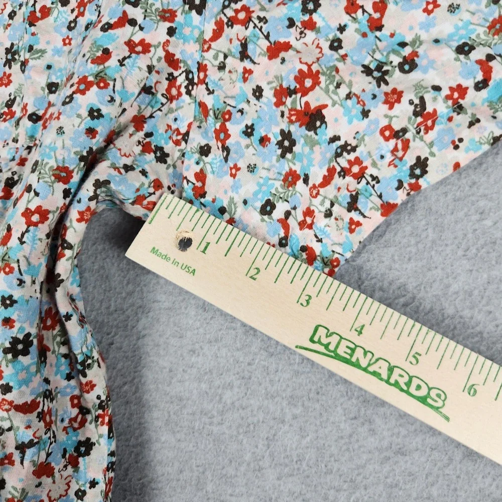 Banana Republic Shirt Mens Large Multi Floral Linen Blend Slim Fit Short Sleeve